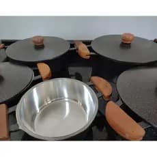 Jogo de Panelas Alumínio Fundido Preta Craqueada