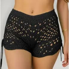 Saida de praia, Shorts saida de praia trico feminino moda praia primavera verão