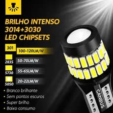 Par Lâmpadas  Projetor Led T10 37 Smd Extra Forte 6.000k 8w