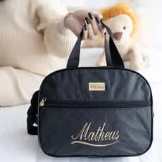 Bolsa Saída Maternidade Pequena Personalizada Bebê Luxo Menina Menino