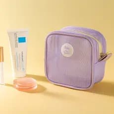 Necessaire Organizador Transparente Respirável Pequena para Maquiagem, Praia, Viagens e Dia a Dia
