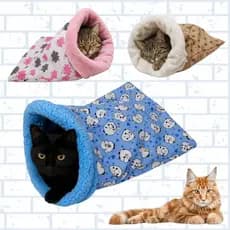 Cama pet saco de dormir p/ cão e gatos