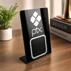 Placa Pagamento Pix QR Code Acrílico Espelhado Display Mesa Balcão