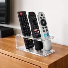 Organizador Suporte Porta Controle Remoto De TV em Acrílico Flutuante 3 Controles