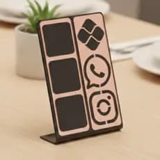 Placa Pix Acrilico 3 Em 1 Instagram Wi-fi Qr Code