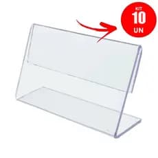 Kit 10 Display Porta Preço Acrílico Cristal 5x3cm Transparente