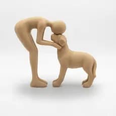 Estátua Cachorro Love Decoração para Sala Escritório Minimalista Donos de Pet Escultura Amo Meu