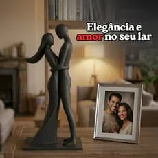 Estatua Casal Escultura Presente Dia dos Namorados Decorativa Luxo Moderna Sala Valentine s Day