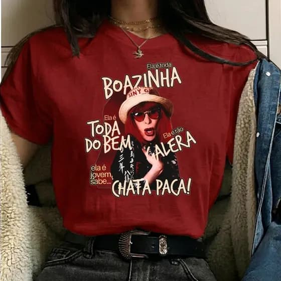 Camiseta Rita Lee Retrô Unissex em Algodão Estampa Rock Brasil Vintage Feminina e Masculina para Dia a Dia