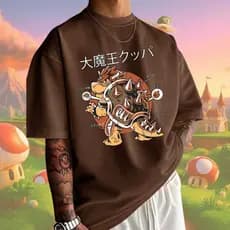 Camiseta Masculina Browser Bross Desenho Filme World Oversized 100% Algodão Mario