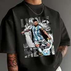 Camiseta Masculina Argentina Leonel Oversized Futebol Messi Fã Idolo Clube Copa