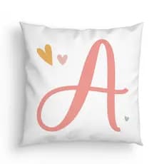 Capa de Almofada Menina Arco Iris Boho com Letra Inicial Decoração Cama