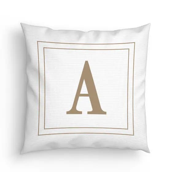 1 Capa de almofada Decorativa Inicial Marrom