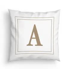 1 Capa de almofada Decorativa Inicial Marrom
