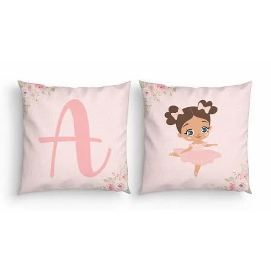 Kit 2 Capas Almofadas Decorativas Infantil 45cm Bailarina Inicial