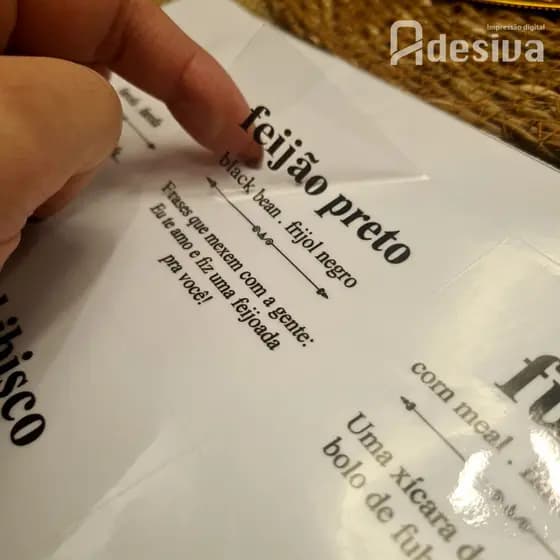 Kit 42 Adesivos para Mantimentos Potes de Cozinha 7x7cm Mod Dicionário Divertido Vinil Transparente
