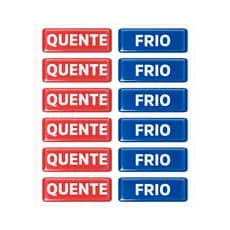 Etiqueta Resinada Quente Frio Identificação de Torneiras Registro Chuveiro 12 unidades