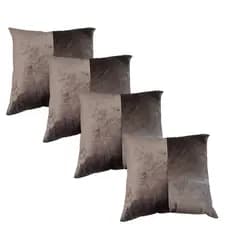 Kit 4 Capas de Almofada Decorativas Com Zíper Lisa Suede Veludo 40x40 Decoração Premium