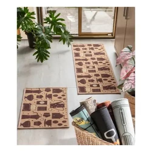 Kit 1 Passadeira 40 x 115 cm + 1 tapete 40x60 cm Cozinha Rozac Felpudo Antiderrapante capacho Macio