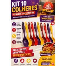 Kit 10 Colheres Multiuso BPA Free Resistente Pode Ir ao Micro-ondas e Geladeira Arroz