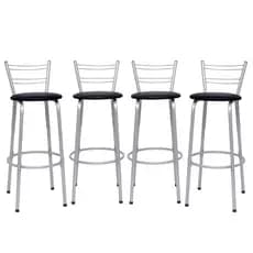 Jogo Com 4 Banquetas Bancos Cadeiras Gourmet Bistrô Americana
