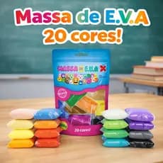 Massa de EVA 20 Cores Vibrantes Massinha de Modelar 250g para Artesanato Infantil Arte Escolar