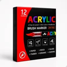 Kit 12 Canetas Acrílicas Coloridas Marcadores Multiuso Brush Pen Escolar Lettering Profissional