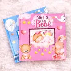 Livro de Primeiras Recordações Diário do Bebê Infantil Menino ou Menina Capa Dura de Brochura