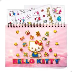 Caderno De Adesivos Hello Kitty Holográfico Com +330 Adesivos Decorativos Infantil Criativo
