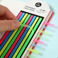 Marca Texto Fita de Tira 4 Cores Neon Cartela com 160 Unidades Para Páginas de Livros e Bíblia
