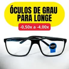 Óculos de Grau Miopia Visão Longe com Lente Pronta -0.50 a -4,00 Unissex Leve Confortável Preto e Várias Cores