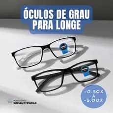 Óculos de Grau Visão Longe Miopia com Lente Pronta -0.50 a -4,00 Unissex Leve Confortável Várias Cores
