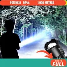 Lanterna Potente de Led Recarregável USB Caça e pesca
