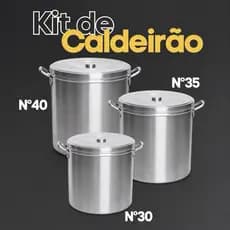 Kit 3 Caldeirão de alumínio grande Linha Hotel nº 30, 35 e 40 / Panela de alumínio /Caldeirão/ Caldeirão de Alumínio