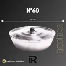 Tacho em alumínio fundido batido grosso com poumel de madeira