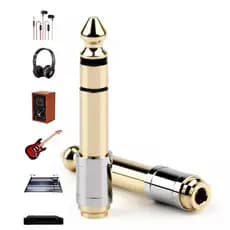 Adaptador P10 Fone P2 Estéreo Profissional Ouro Plug Pro Adaptador de Áudio Akg Koss Sony Roland