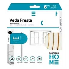 Veda Fresta Fita Adesiva Borracha Vedação Branco Rolo 6 Metros Modelo E Stamaco