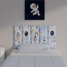Cabeceira de Cama Modular Estofada Criança Menina e Menino Personalizada Auto Colante