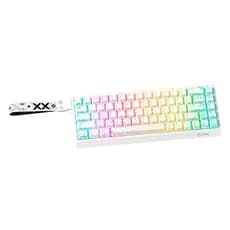 Teclado Gamer 65% Branco RGB Arkan Snow Iluminado para Jogos ANSI X68 HE Clanm