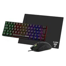 Kit Teclado Mecânico e Mouse Gamer com Mousepad Combo Darkline Darklite RGB Preto Clanm