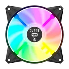 Kit 8 Cooler Fan para Gabinete RGB Rainbow 120mm Molex 4pin Ventoinha Eurus Preto Clanm Gamer