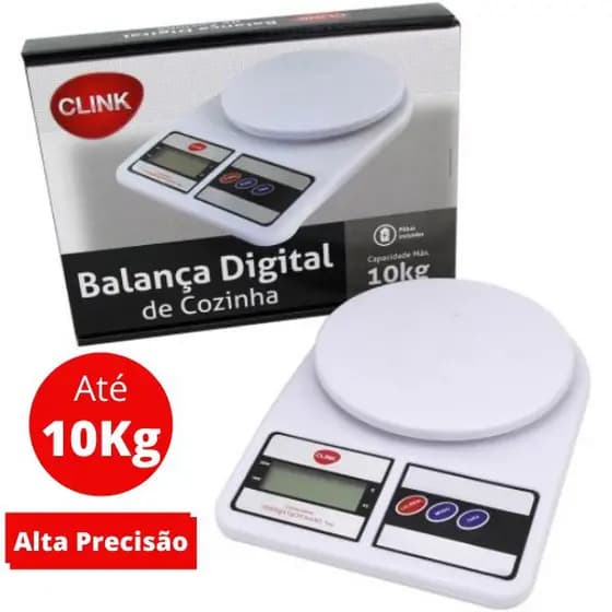 Balanca Digital De Precisao 1g A 10kg Cozinha Dieta Fitness - PILHAS GRATIS
