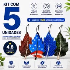 Aromatizante Automotivo Kit 5 Unidades Cheirinho para Carro Perfume Forte Longa Duração
