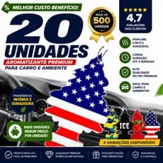 Kit 20 Unidades Aromatizante Automotivo Cheirinho para Carro Longa Duração Perfume Forte Premium