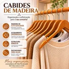 kit cabides madeira reforçada alta qualidade 3, 6, 9, 12, 15 peças organização e durabilidade cabide