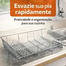 Suporte Escorredor Loucas Metal Aramado Duravel Organizador Pia Cozinha