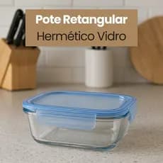 Pote Retangular Hermetico Vidro 370ml Porta Alimentos Conservacao Seguro Cozinha Organizador
