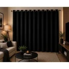 Cortina Blackout Preta com  Ilhós 280x280cm Bloqueio Total Luz Conforto Decoração sala quarto