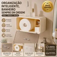 Organizador Banheiro Porta Papel Crema Caixa Armazenamento Organizador Pia Banheiro Compacto Prático