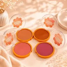 Blush Compacto Fenzza Peachy Please | Blush Facial Aveludado Alta Pigmentação 4 Tons